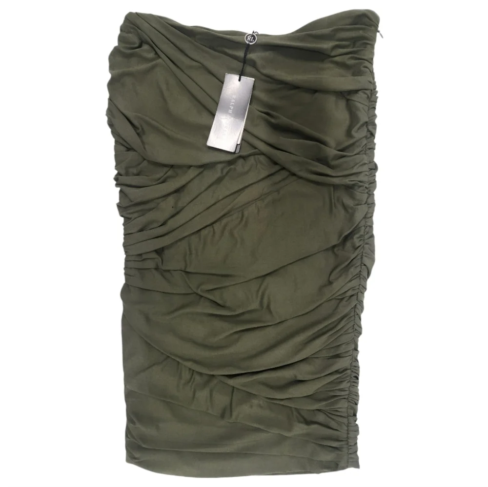 NWT Ralph Lauren Black Label Green Ruched Pencil Skirt Size 6  $855 - Picture 3 of 11